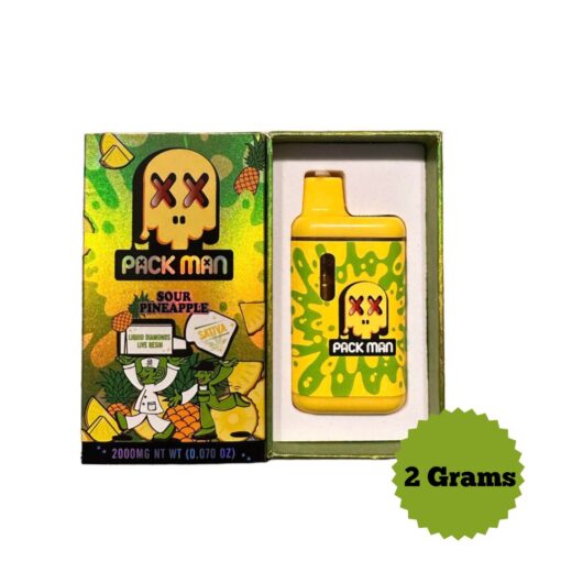 Packman Sour Pineapple 2g for sale in stock, offering a unique citrus-pineapple flavor and energizing effects. Perfect for creative boosts. Order now!