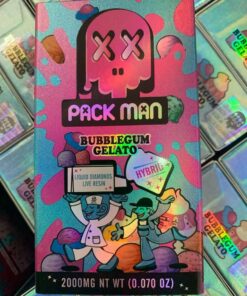 Experience the luxury of Packman Bubblegum Gelato, a 2g disposable enriched with Liquid Diamonds + live resin. Enjoy potent, rich flavors with each use, crafted for discerning connoisseurs seeking top-quality cannabis.