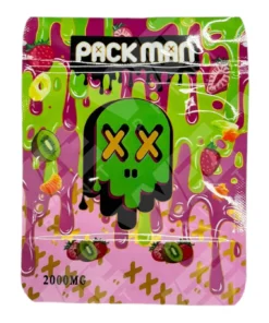 2000 mg Edible Strawberry Kiwi Packman Mylar Bags